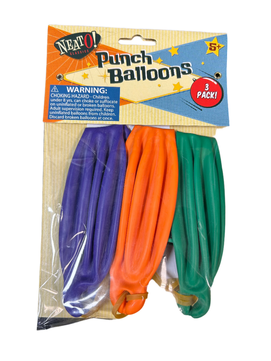 3 Pack Punch Balloons (Assorted Colors)