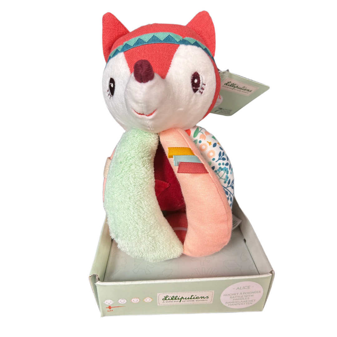 Lilliputiens Plush Activity Rattle With Handles, Alice
