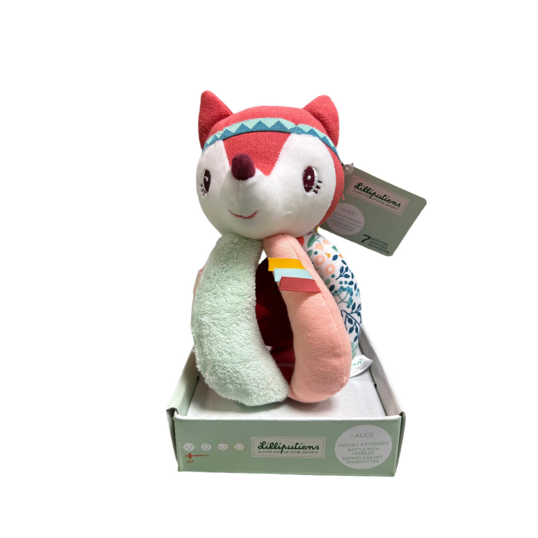 Lilliputiens Plush Activity Rattle With Handles, Alice