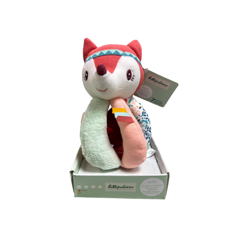 Lilliputiens Plush Activity Rattle With Handles, Alice