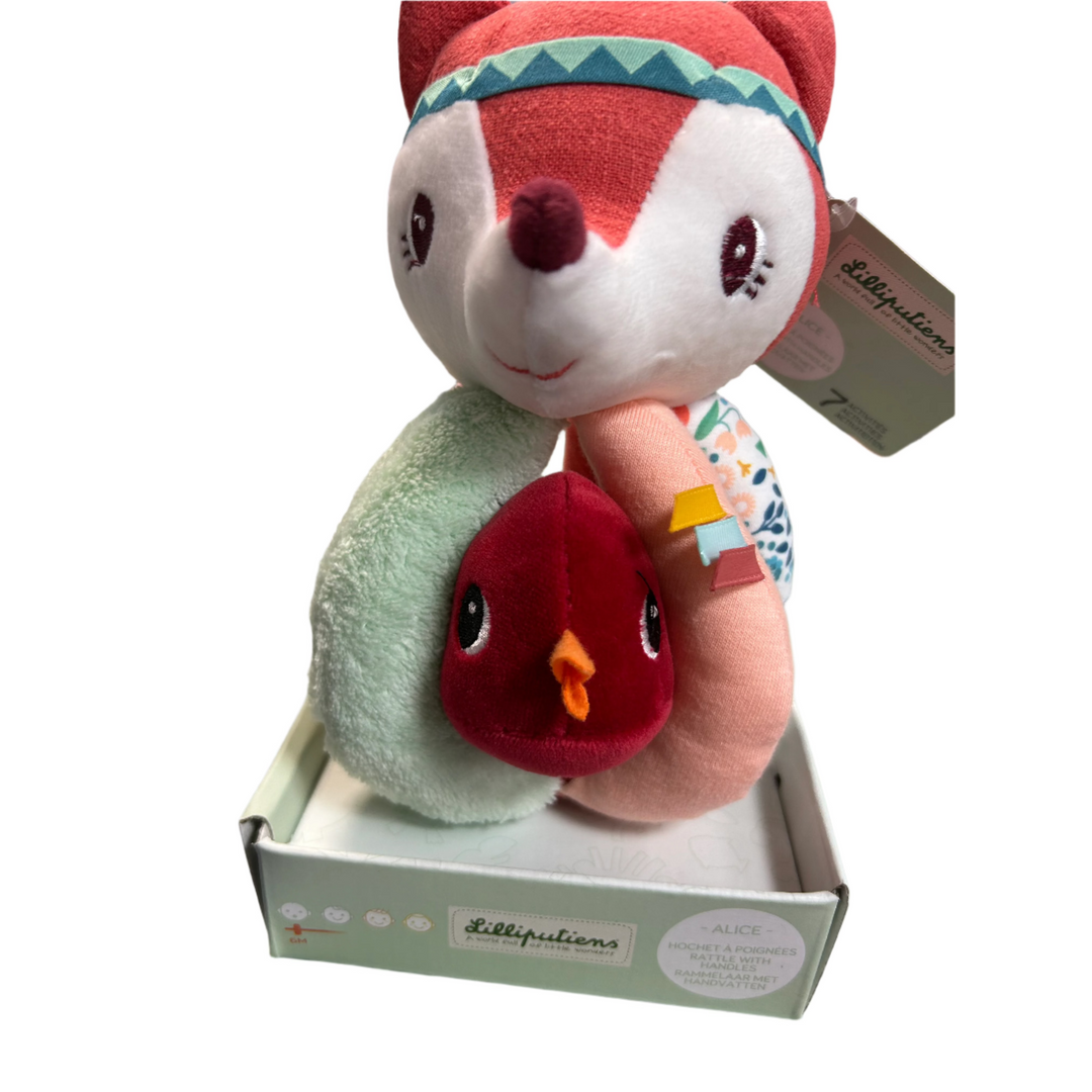 Lilliputiens Plush Activity Rattle With Handles, Alice
