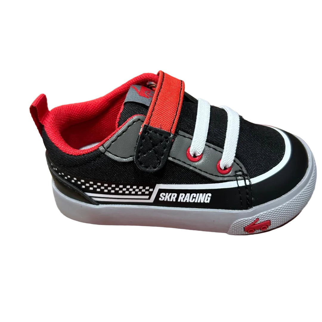Black sneaker kind of looks like a racing car - toddler sneaker