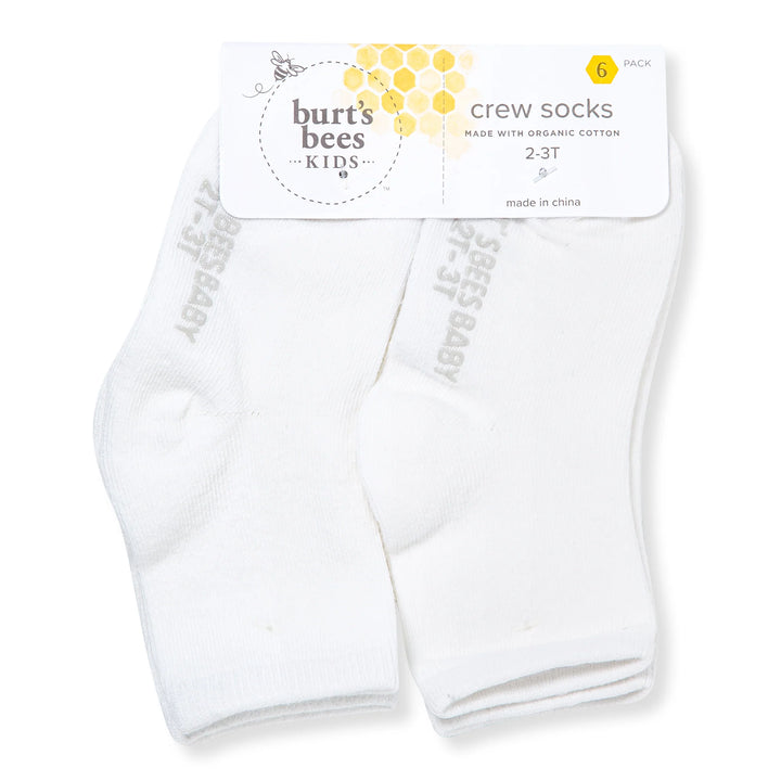 Burt’s Bees Baby Solid Organic Cotton Baby Crew Socks (6-Pack)
