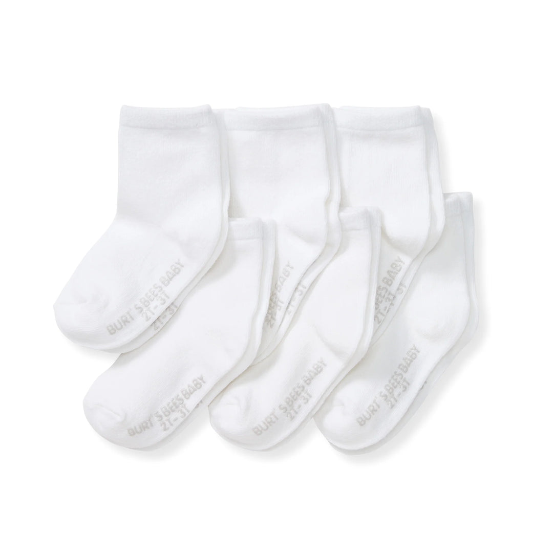 Burt’s Bees Baby Solid Organic Cotton Baby Crew Socks (6-Pack)