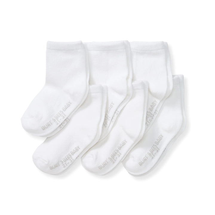 Burt’s Bees Baby Solid Organic Cotton Baby Crew Socks (6-Pack)