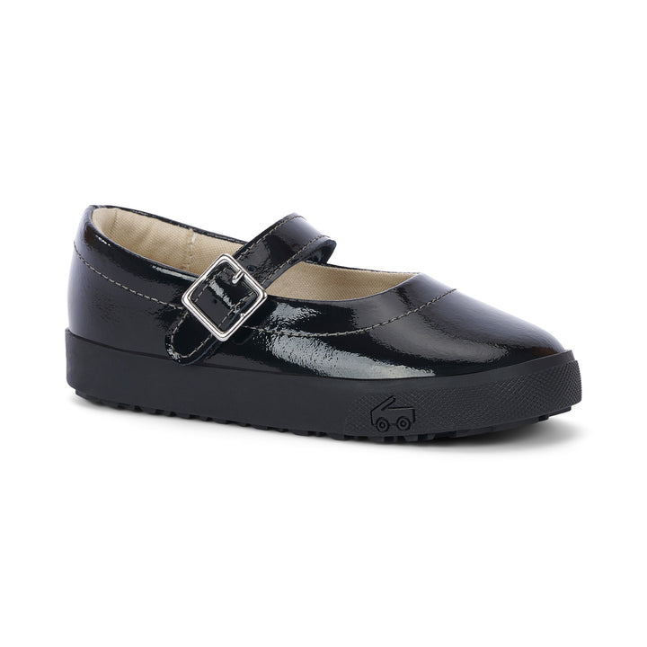 See Kai Run Lucia Mary Jane Dress Shoe (Toddler/Little Kid) – Black Patent & Gold