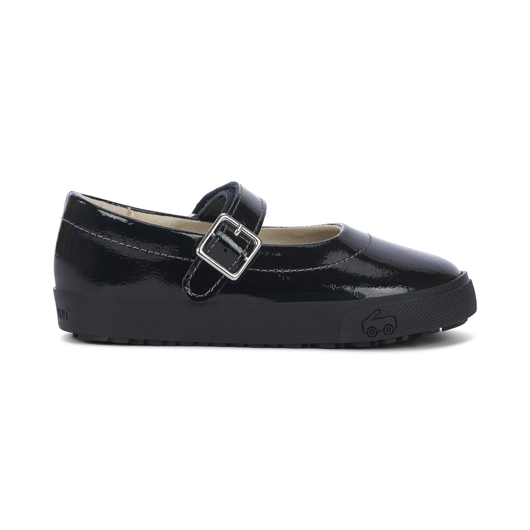 See Kai Run Lucia Mary Jane Dress Shoe (Toddler/Little Kid) – Black Patent & Gold