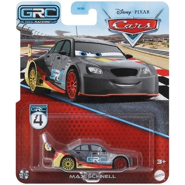Toy car in packaging with GRC and Disney/Pixar branding