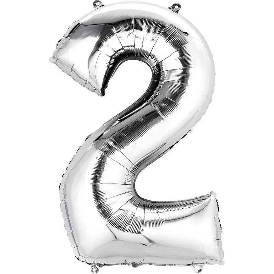 Number Balloons  34"- Silver