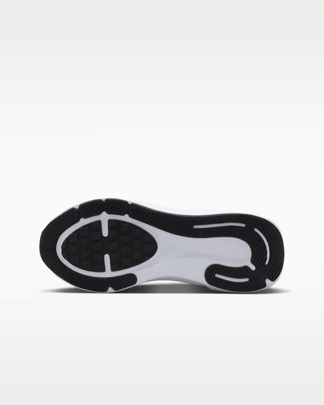 Black and white sneaker sole on a light gray background