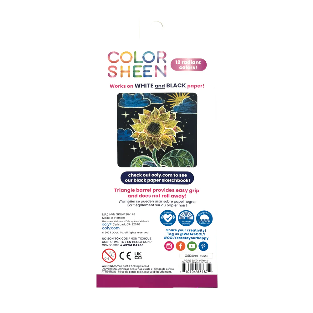 OOLY Color Sheen Metallic Colored Pencils – Set of 12