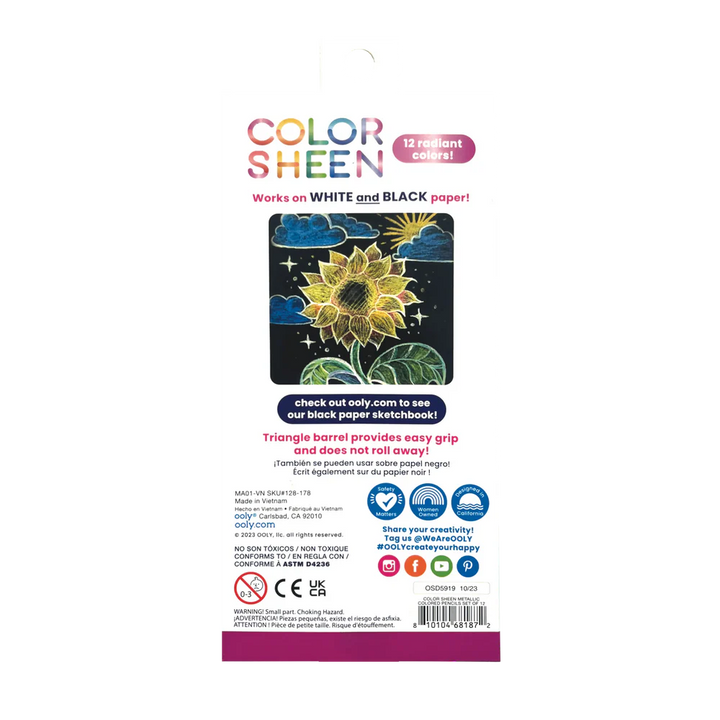 OOLY Color Sheen Metallic Colored Pencils – Set of 12