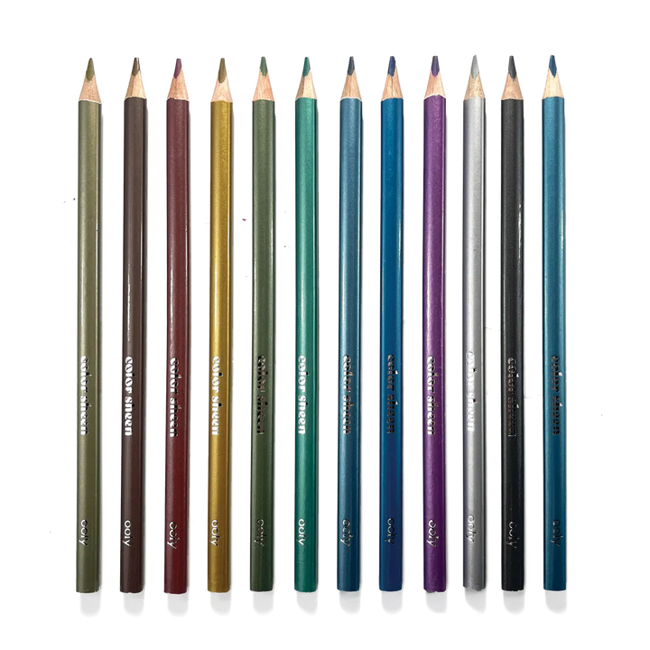 OOLY Color Sheen Metallic Colored Pencils – Set of 12