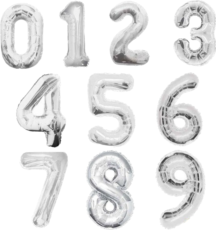 Number Balloons  34"- Silver