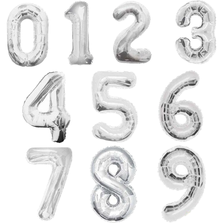 Number Balloons  34"- Silver