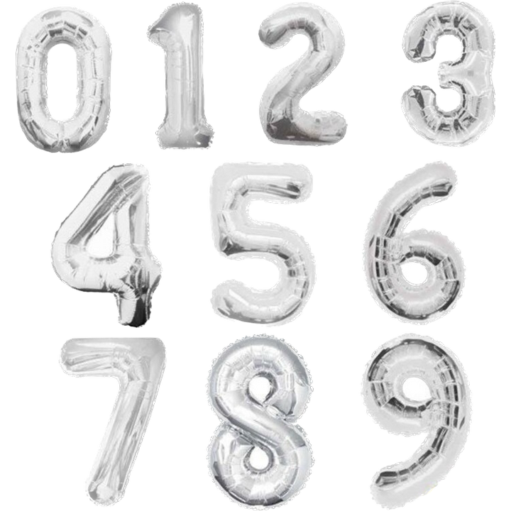 Number Balloons  34"- Silver