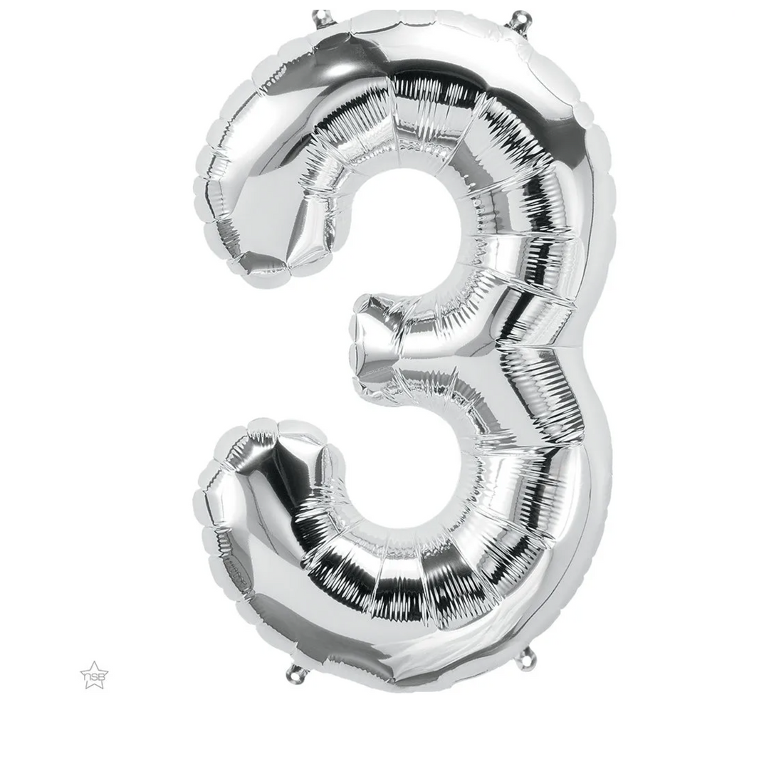 Number Balloons  34"- Silver