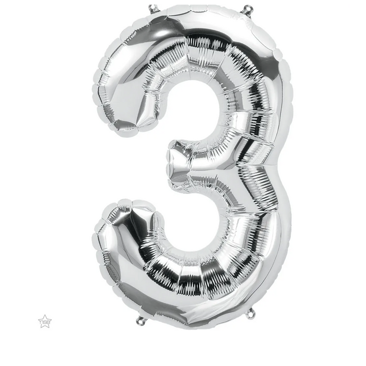 Number Balloons  34"- Silver
