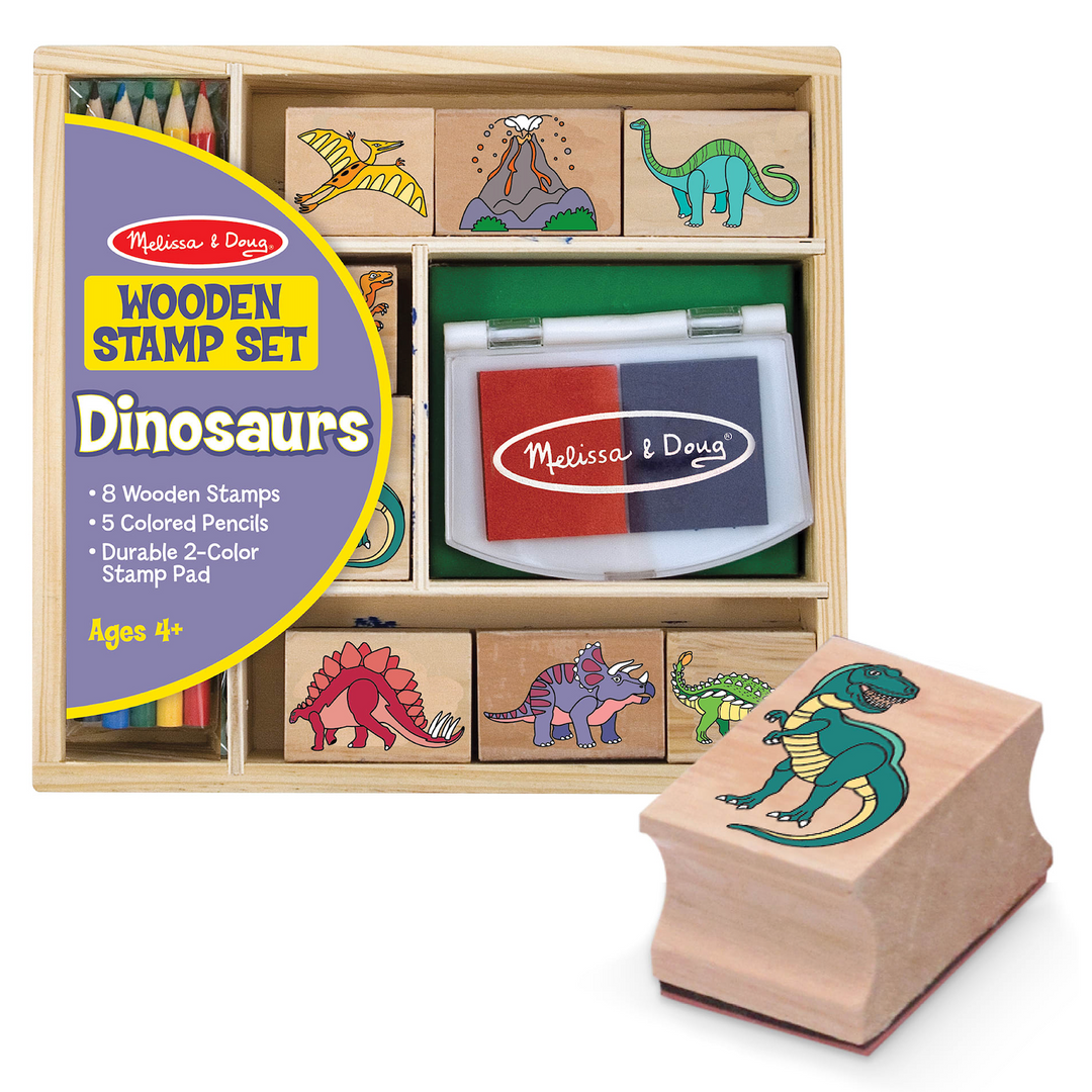 Wooden Stamp Set (Dinosaur & Friendship)
