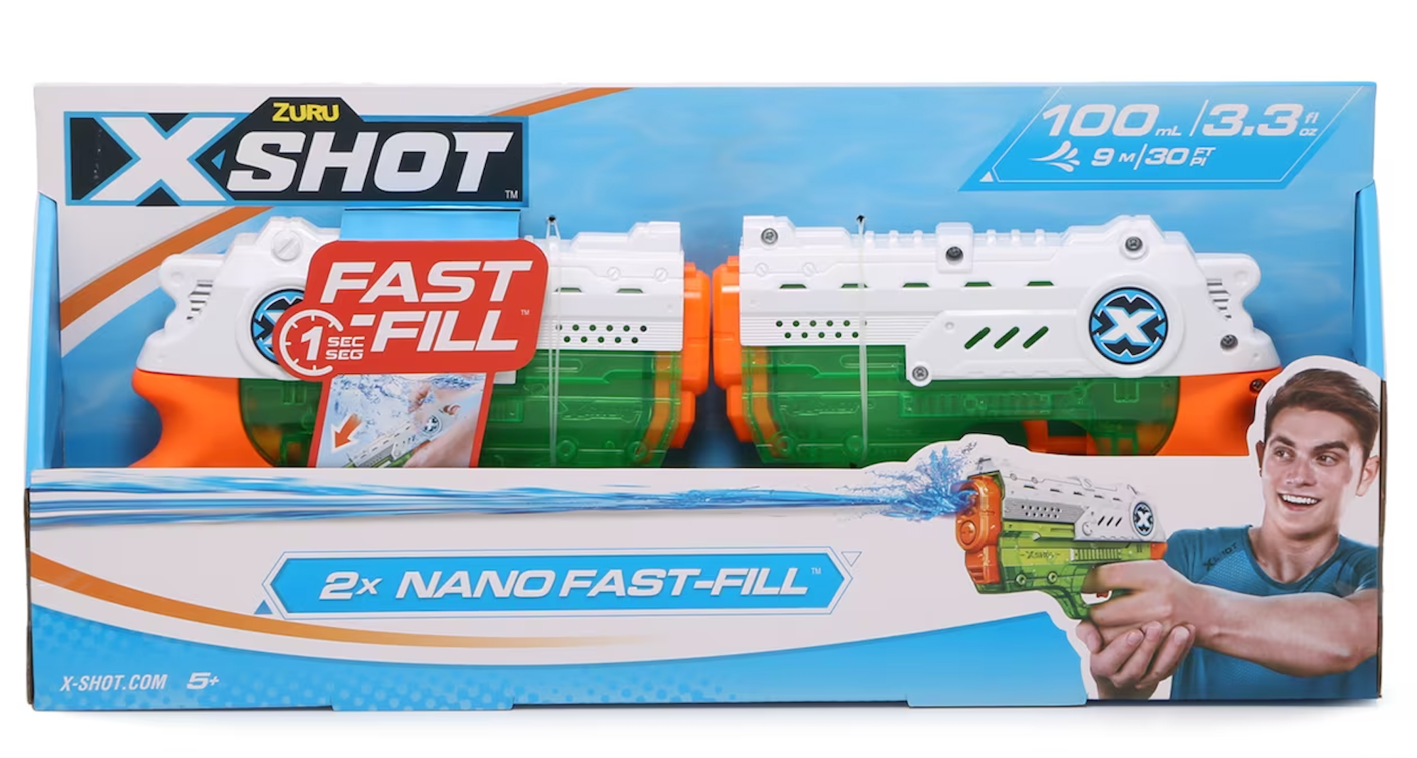 X-Shot Water Fast-Fill Micro Water Blaster Toy 2pk by ZURU