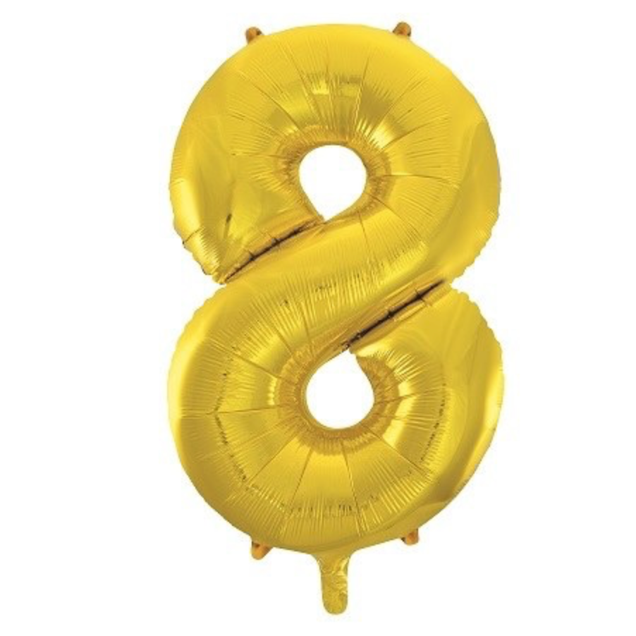 Dark Gold number 8 34 inch Foil Balloon