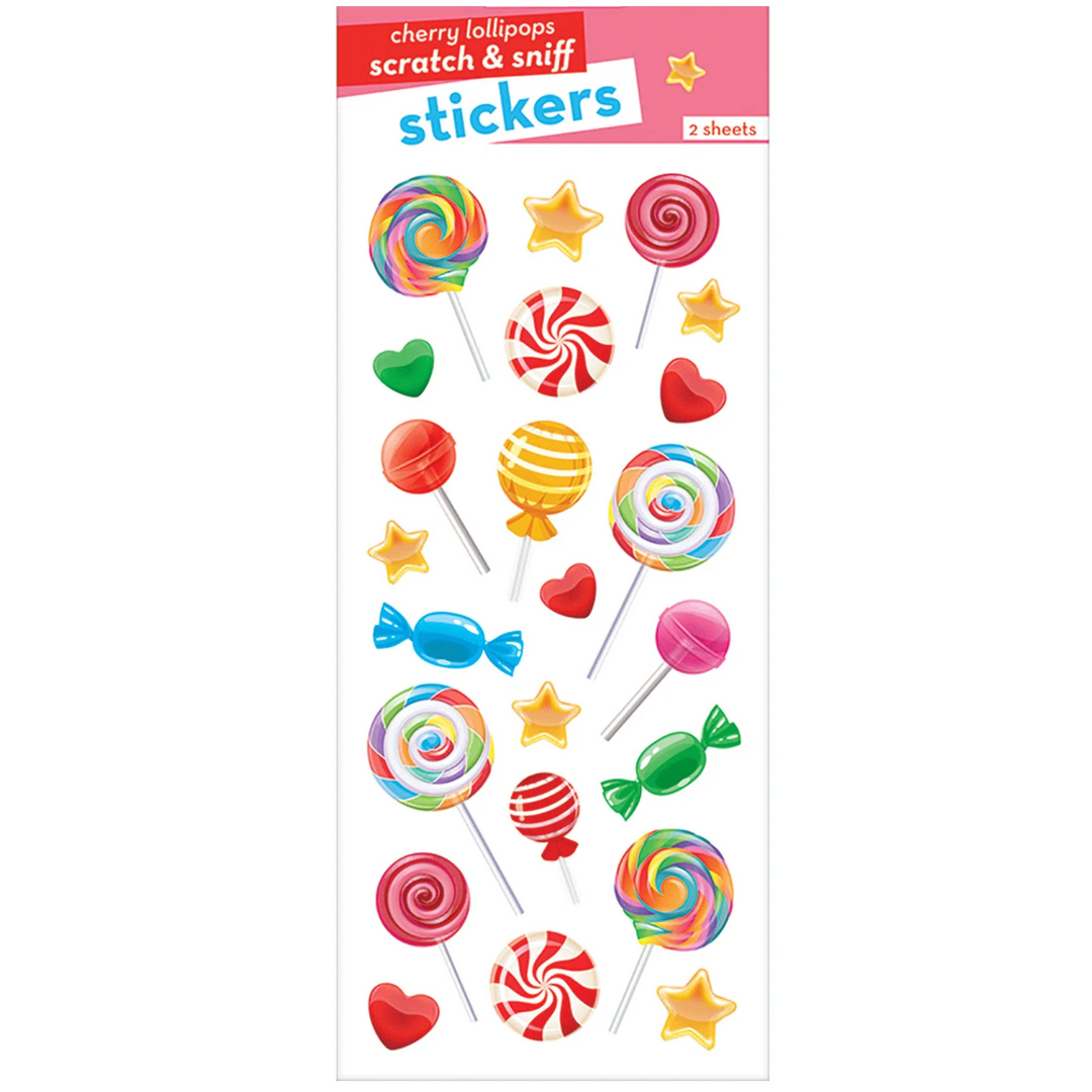 Cherry Lollipops Scratch & Sniff Stickers