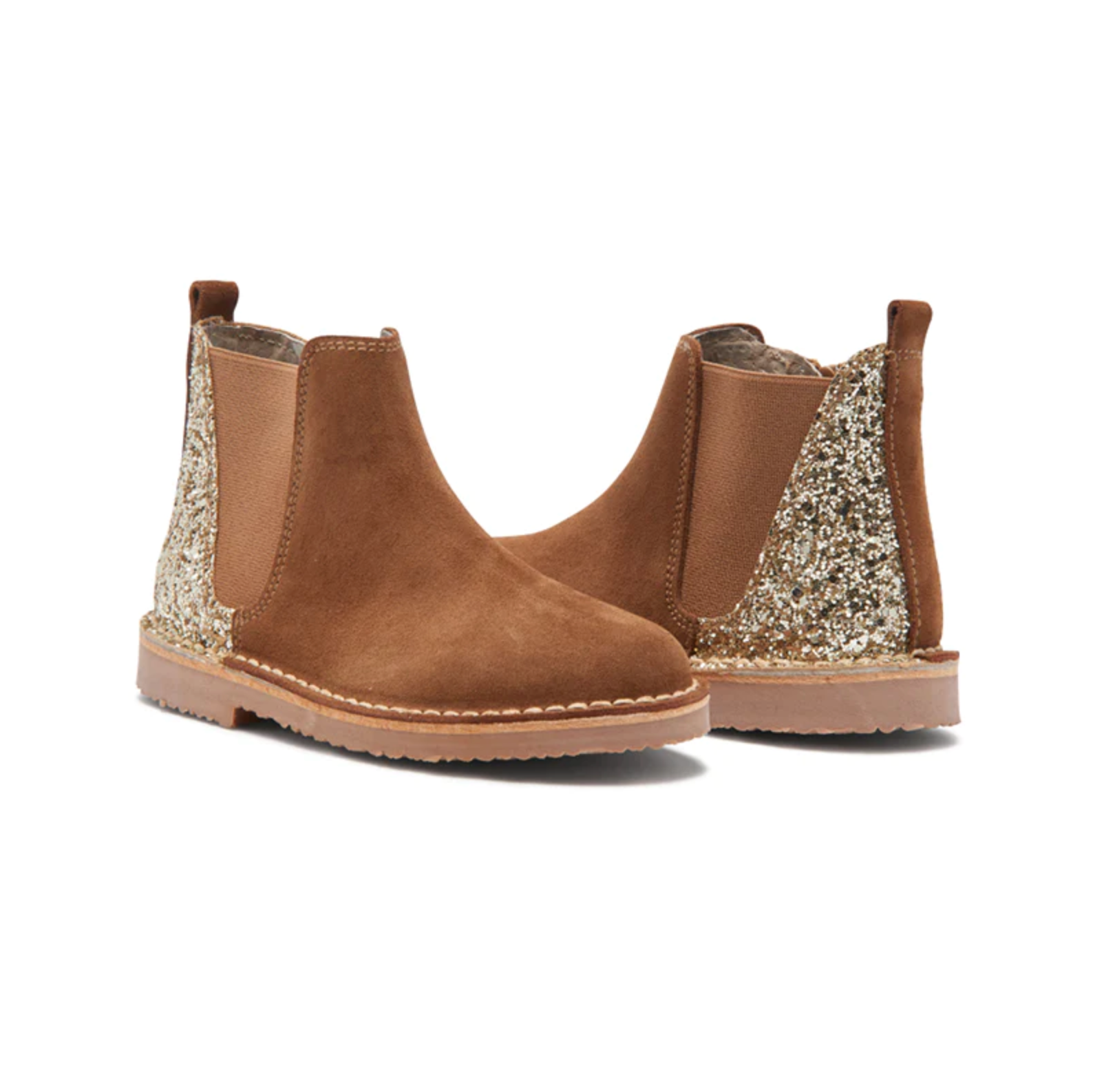 Childrenchic Suede Chelsea Boots with Sparkles (Little Kid/Big Kid)