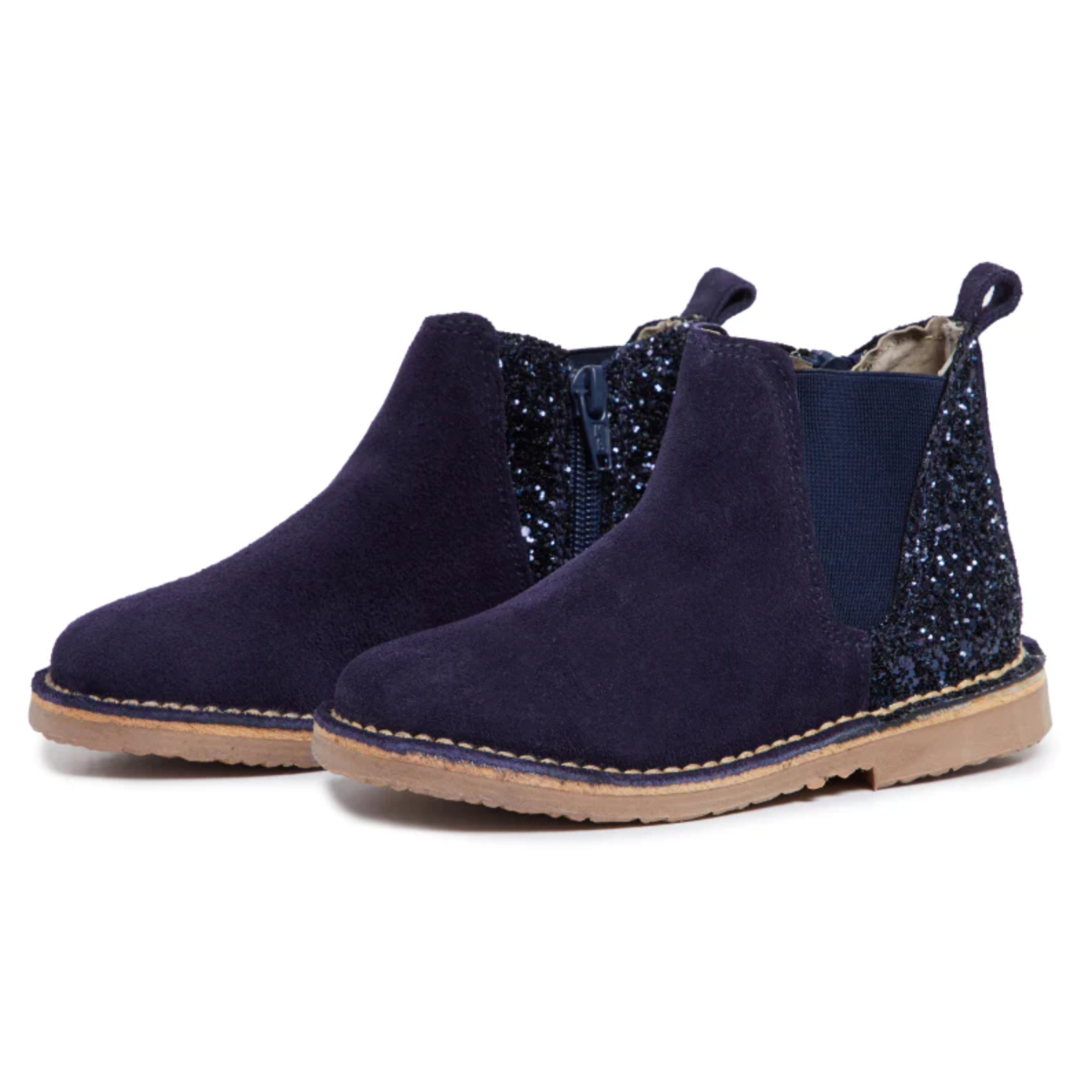 Childrenchic Suede Chelsea Boots with Sparkles (Little Kid/Big Kid)