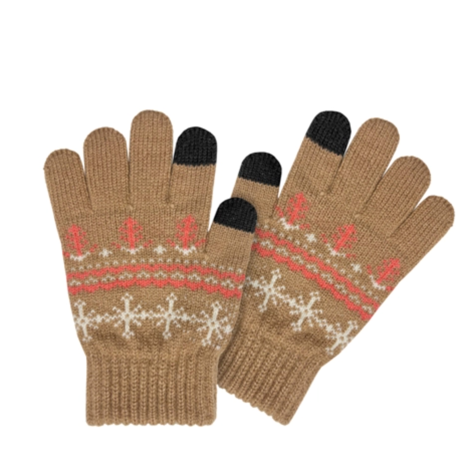 Girls Snowflake Touchscreen Stretch Gloves