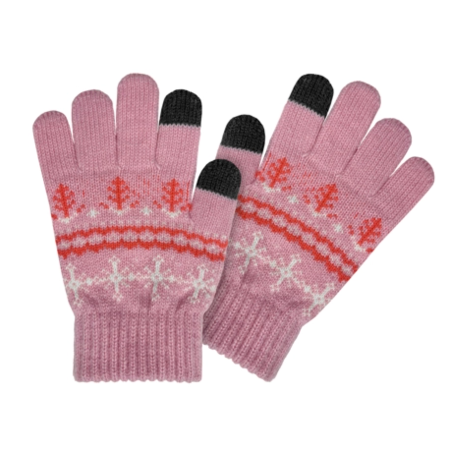 Girls Snowflake Touchscreen Stretch Gloves