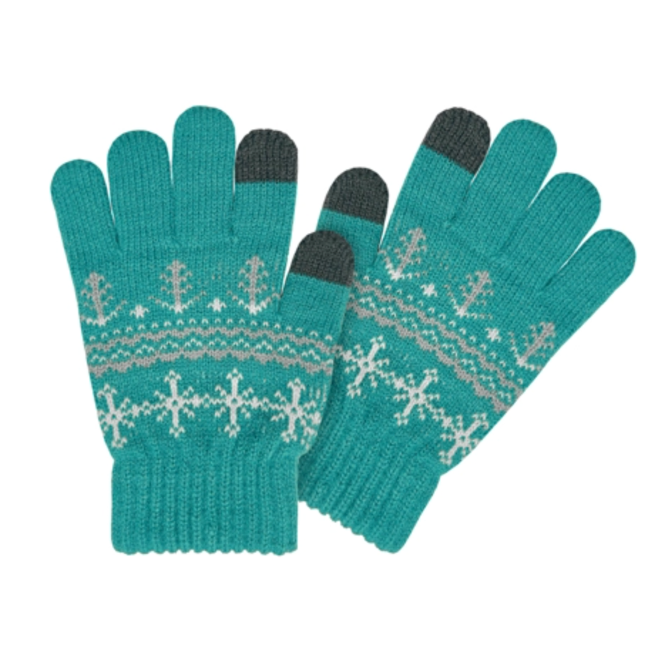 Girls Snowflake Touchscreen Stretch Gloves