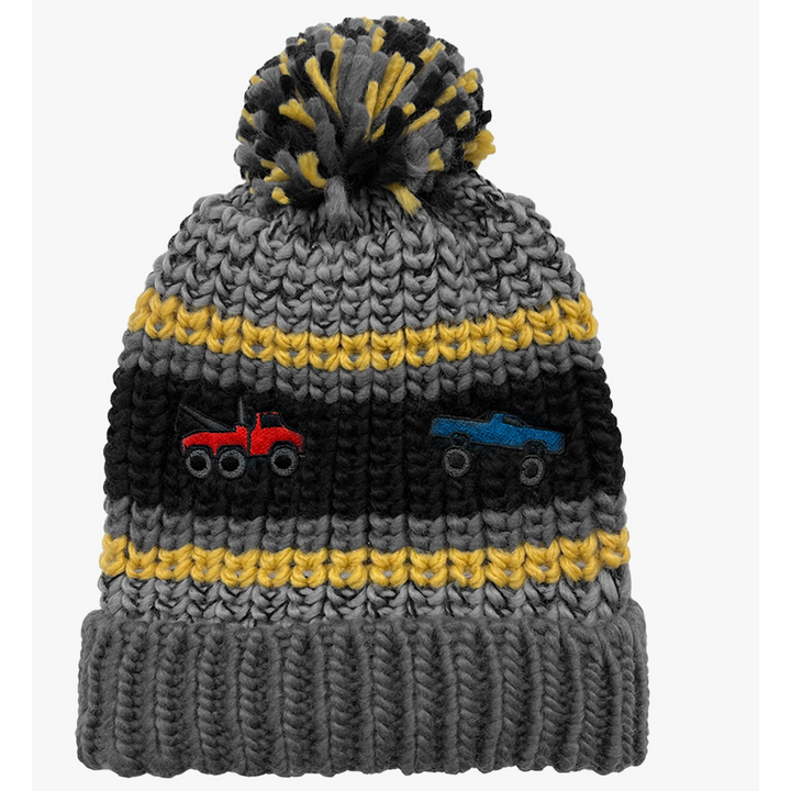 Toddler boy Knit hat with trucks
