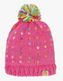 Girls confetti knit hat with furry fleece lining