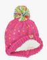 Girls confetti knit hat with furry fleece lining
