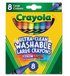 Crayola Washable Crayons, Large, Assorted Colors, Box Of 8 Crayons