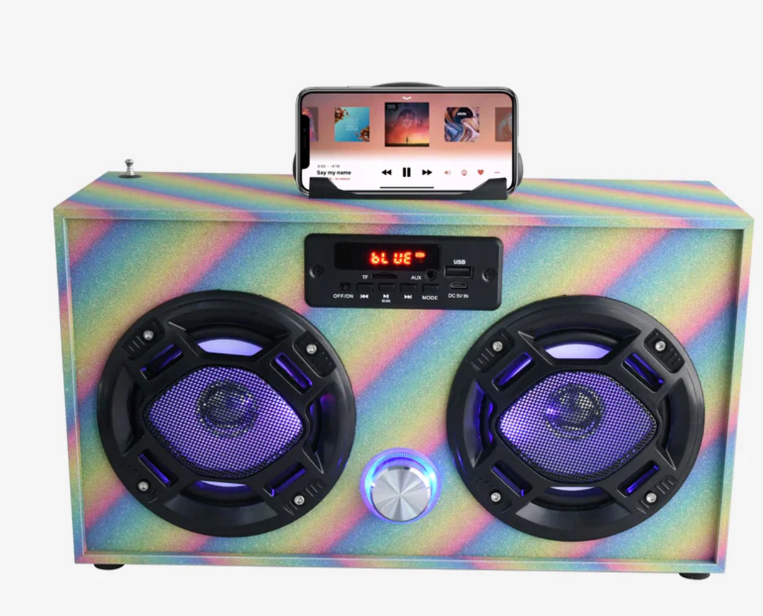 Rainbow Glitter Boombox