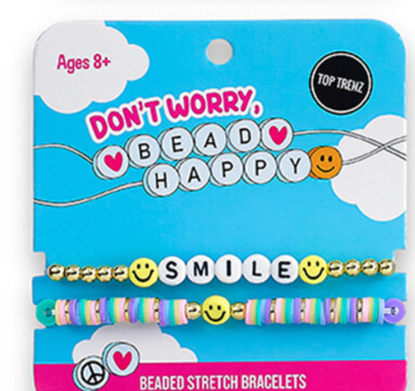 Don't Worry Bead Happy -Stretch Beaded Bracelets