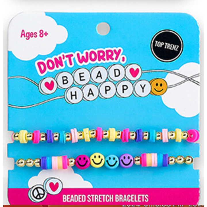 Don't Worry Bead Happy -Stretch Beaded Bracelets