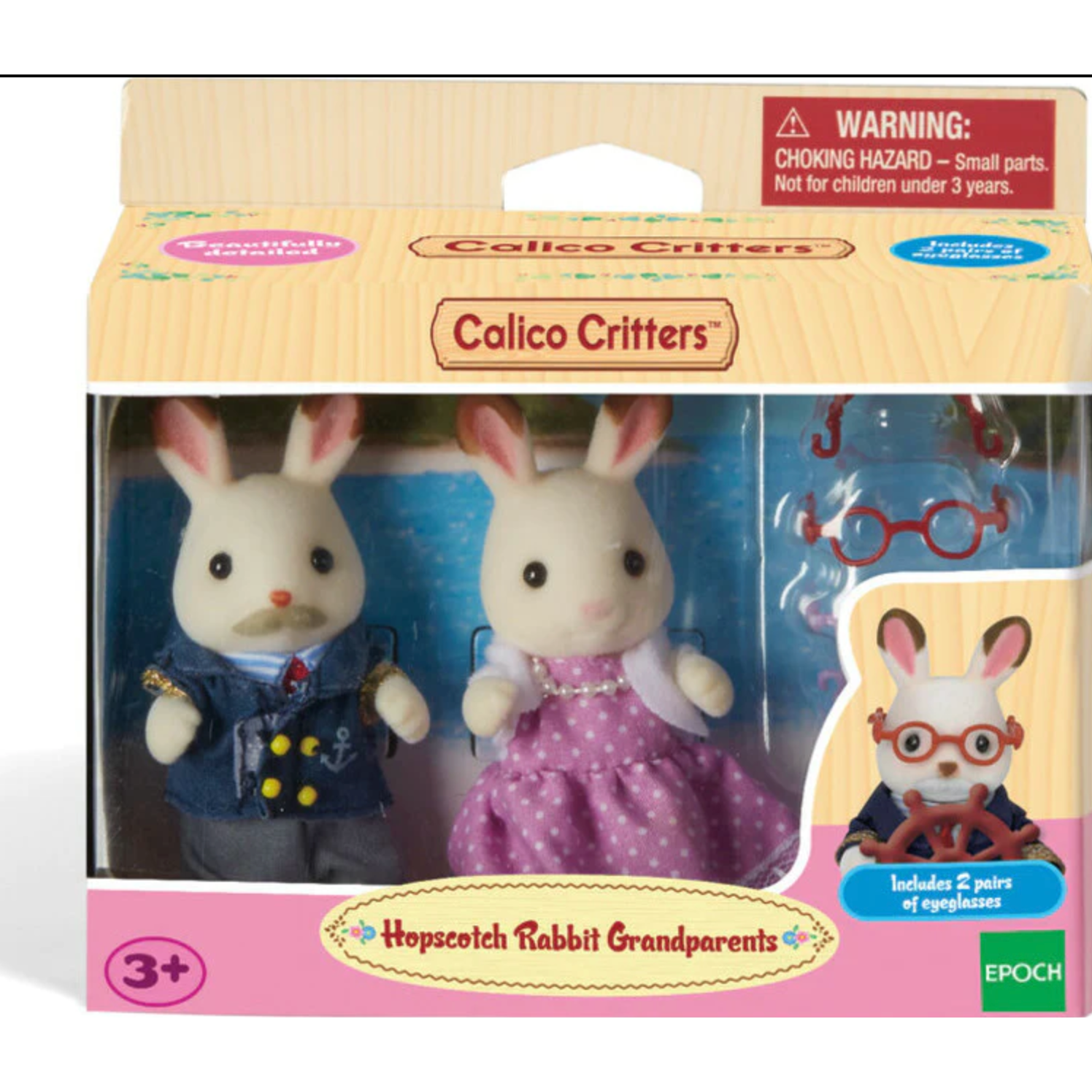 Calico Critters Chocolate Rabbit Grandparents