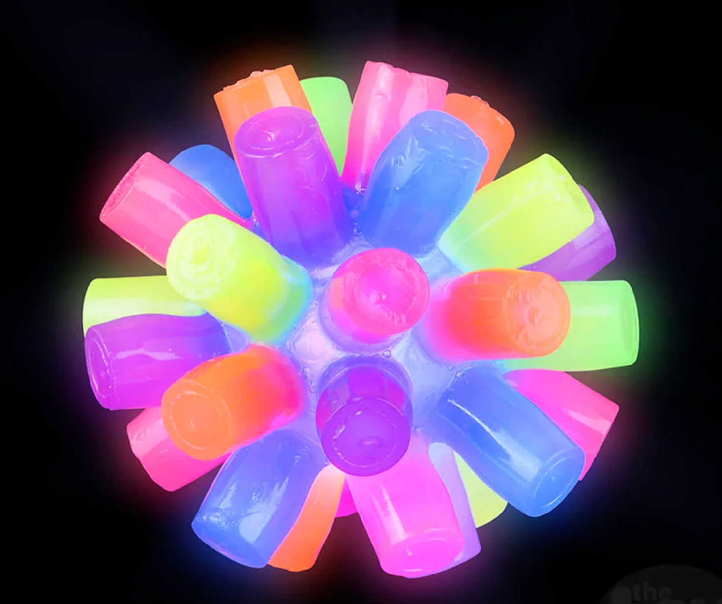 3" Light-Up Rainbow Spiky Ball