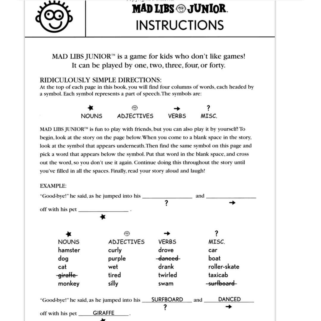 Summer Fun Mad Libs Junior