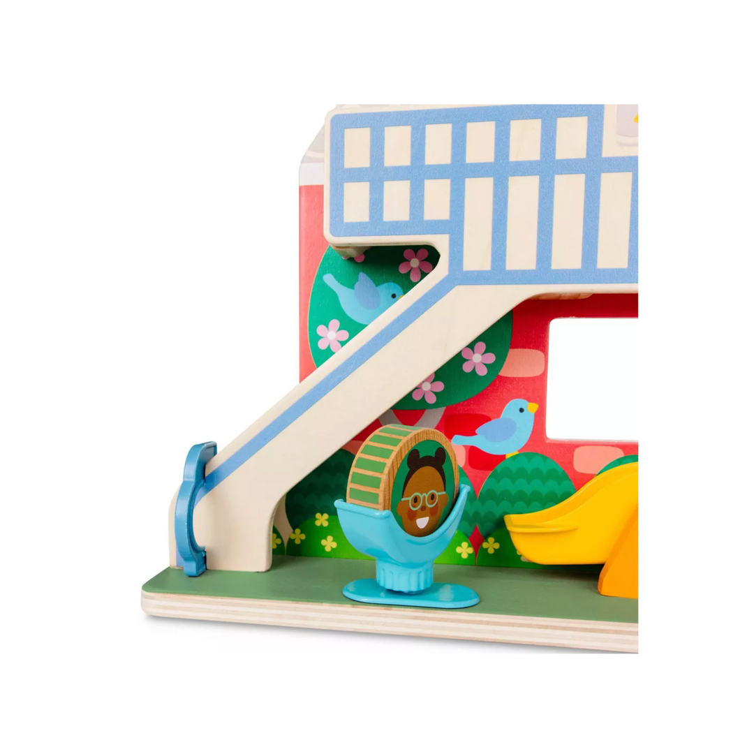 Melissa & Doug GO Tots Wooden Schoolyard Tumble with 3 Disks