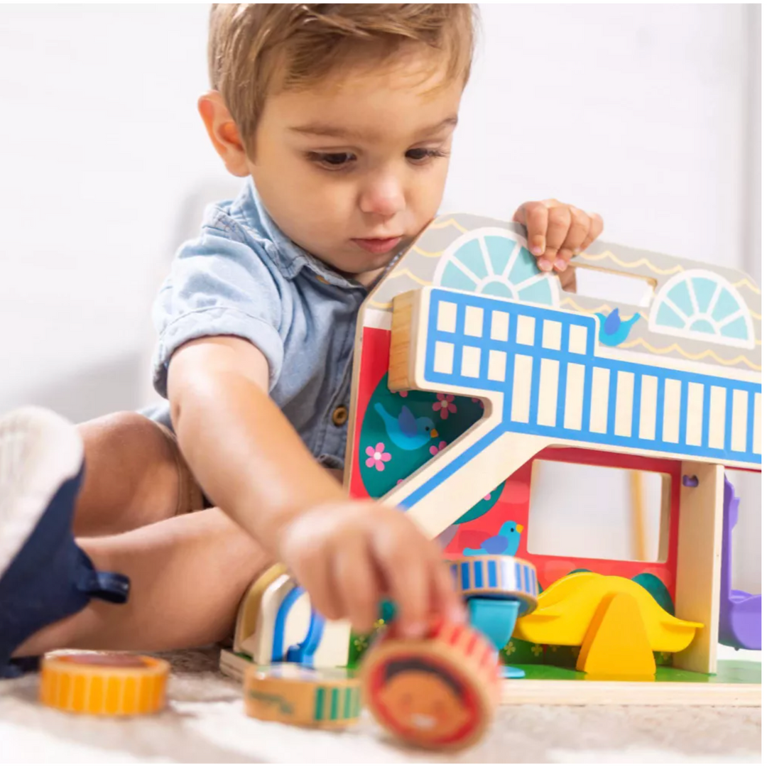 Melissa & Doug GO Tots Wooden Schoolyard Tumble with 3 Disks