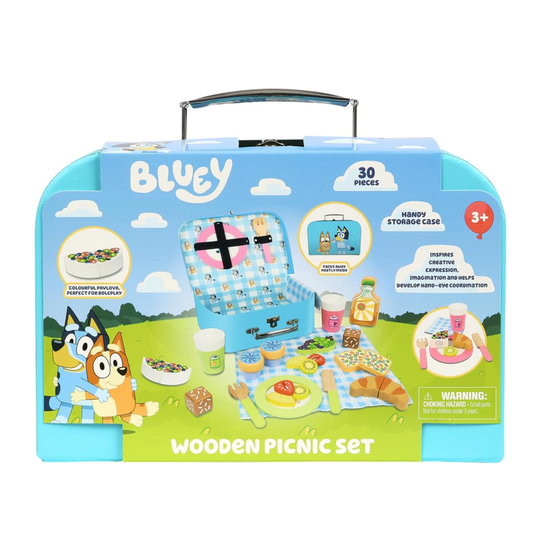 Bluey – Picnic Basket Set – 30 Piece Wooden