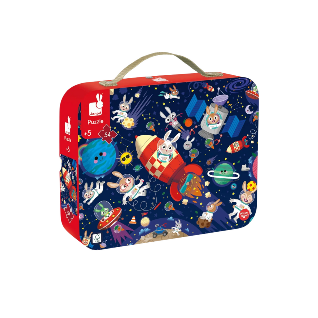 Janod 54 Pieces Children’s Jigsaw Puzzle - Rocket Rabbits