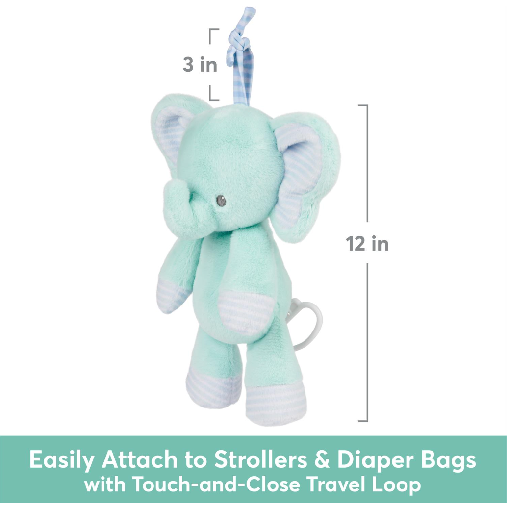 Safari Friends Pull-Down Musical Plush (Plays Brahms` Lullaby), 12 in