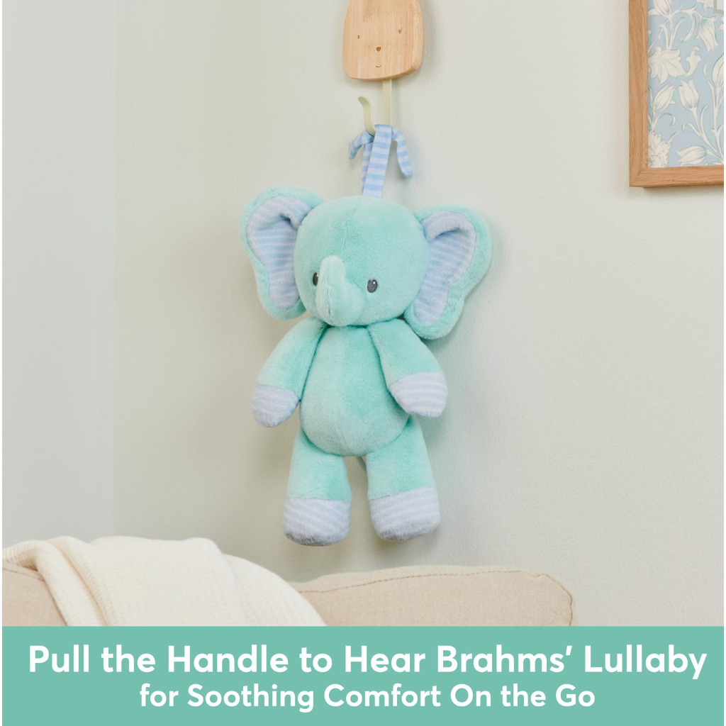 Safari Friends Pull-Down Musical Plush (Plays Brahms` Lullaby), 12 in