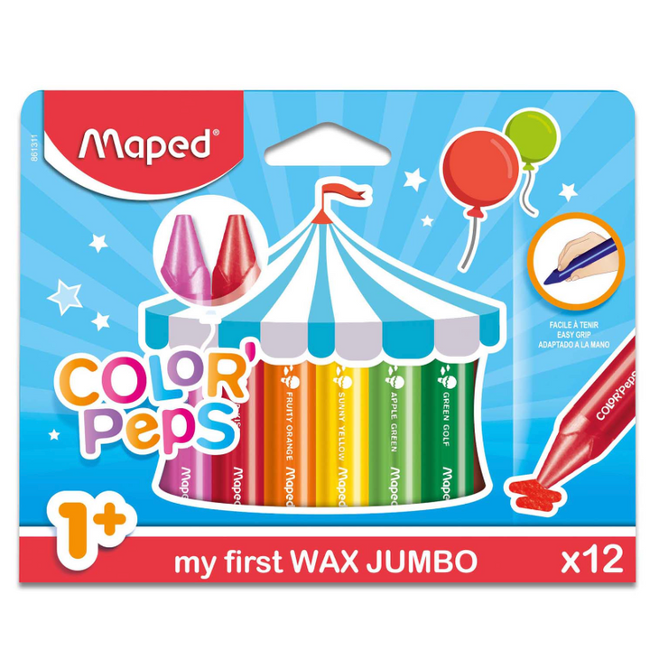 Color’ Peps My First Jumbo Triangular Wax Crayons x12
