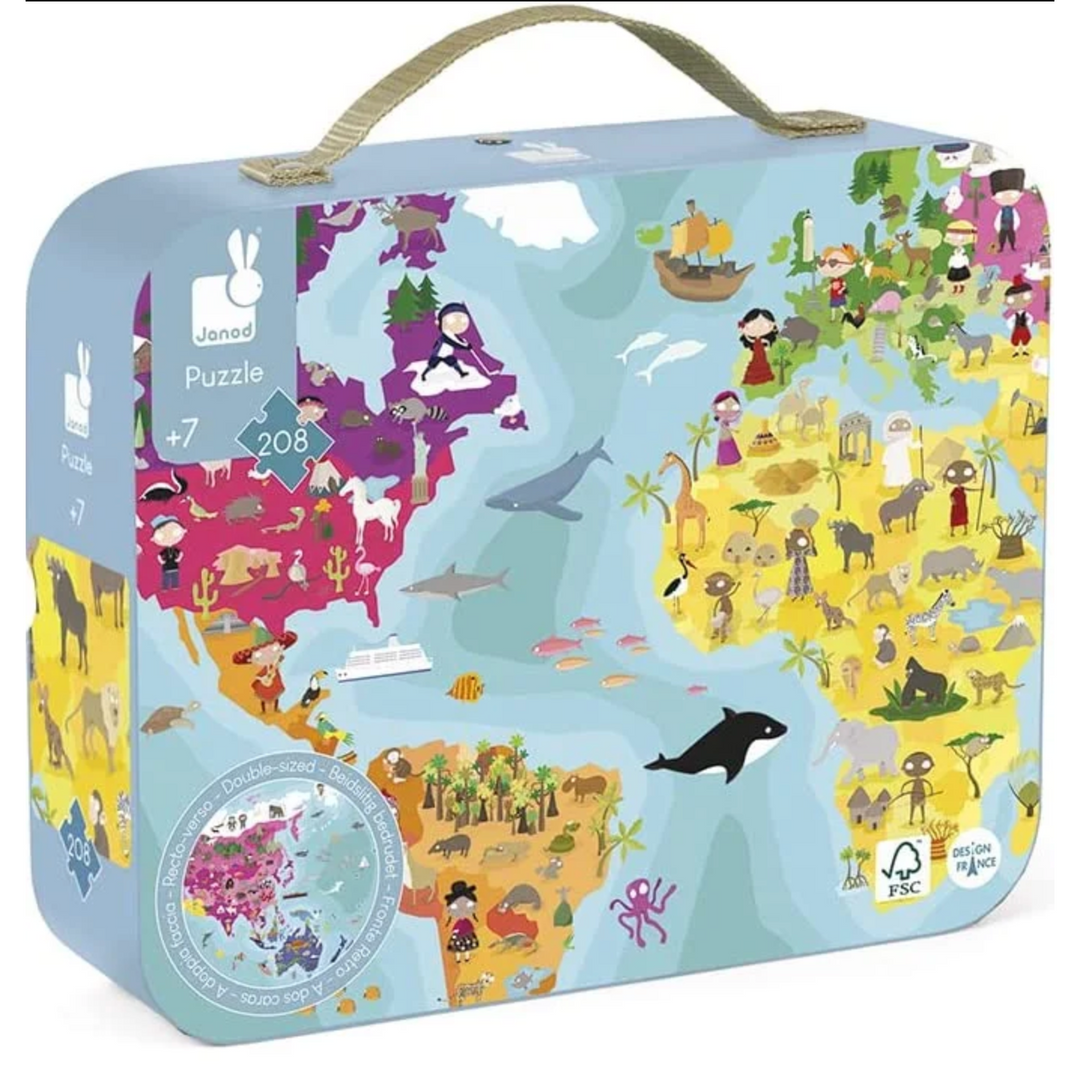 Janod – Puzzle world rounded – Our blue planet
