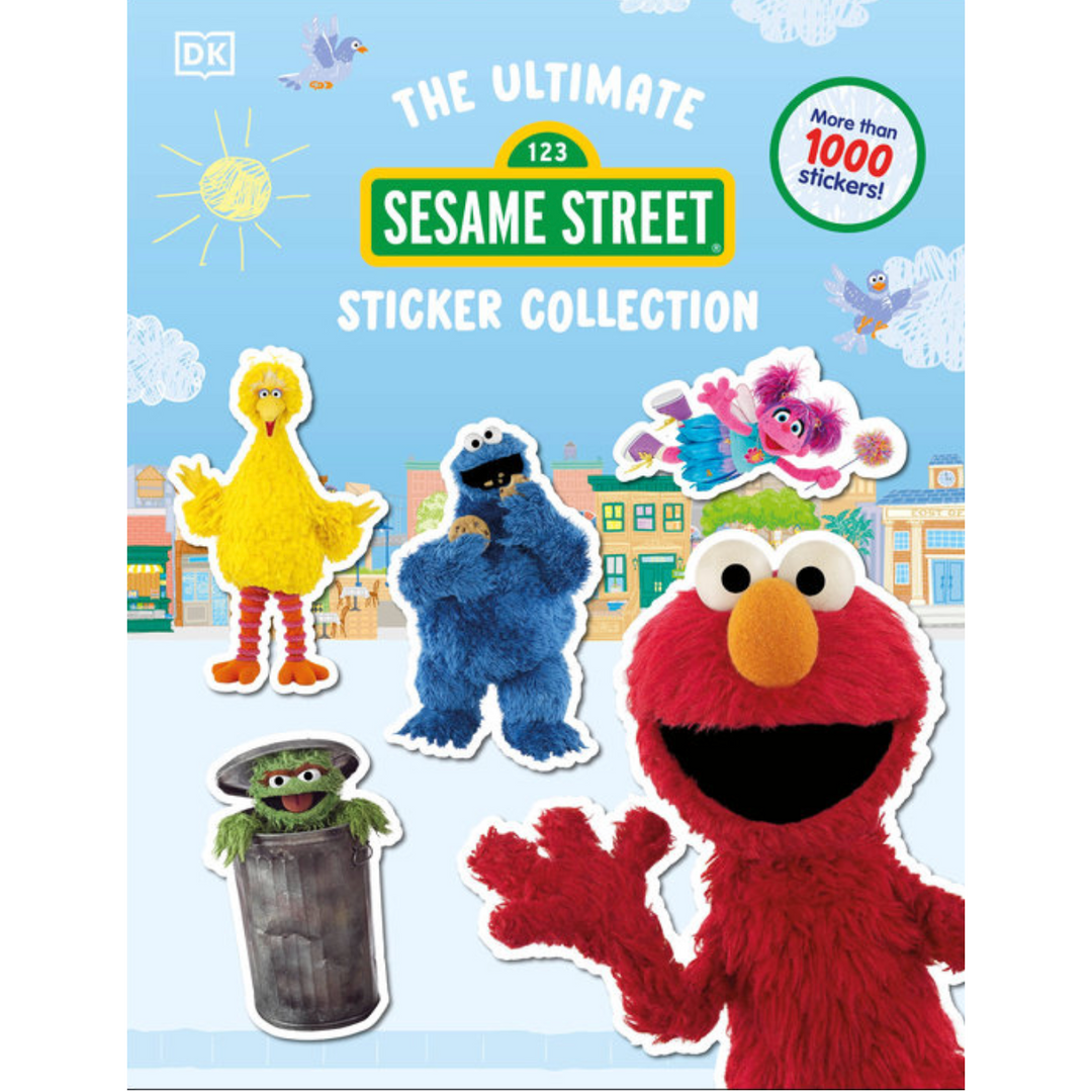 Sesame Street sticker collection book cover with characters and text.